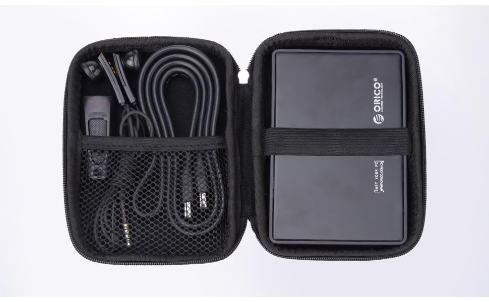 ORICO 2.5 Hard Disk Case Portable HDD Protection Bag for External 2.5 inch Hard Drive/Earphone/U Disk Hard Disk Drive Case Black