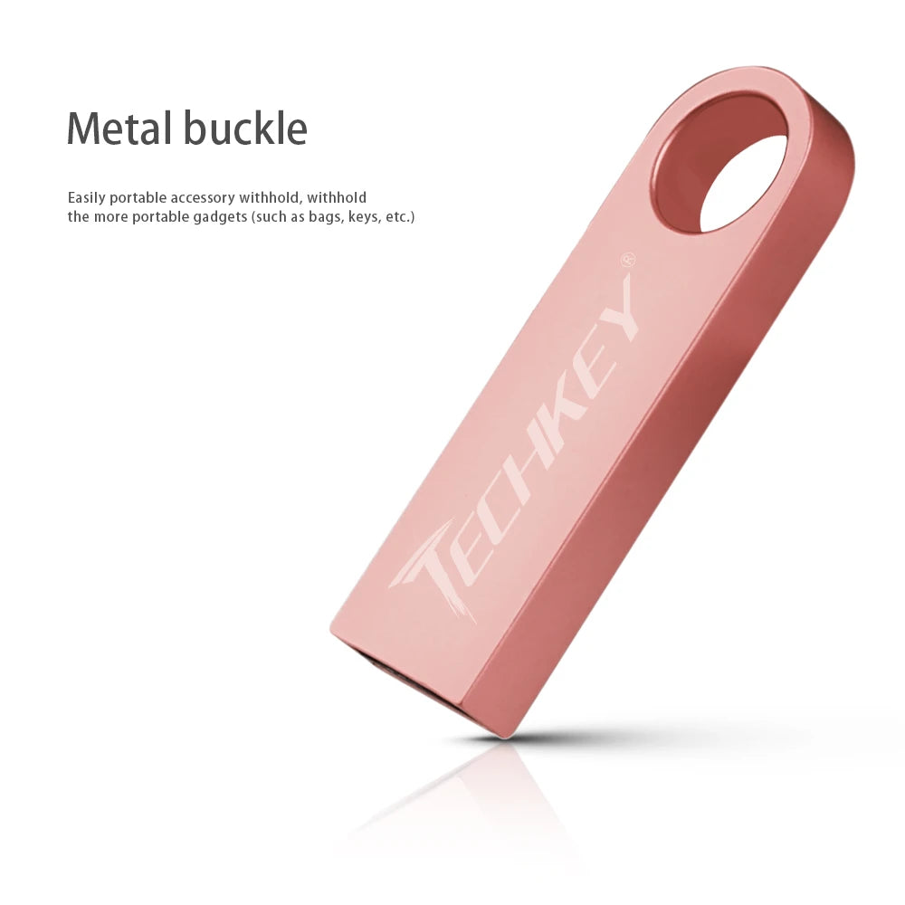 new TECHKEY usb flash drive 64GB 32GB 16GB 8GB 4GB pen drive pendrive флешка waterproof silver u disk memoria cel usb stick gift