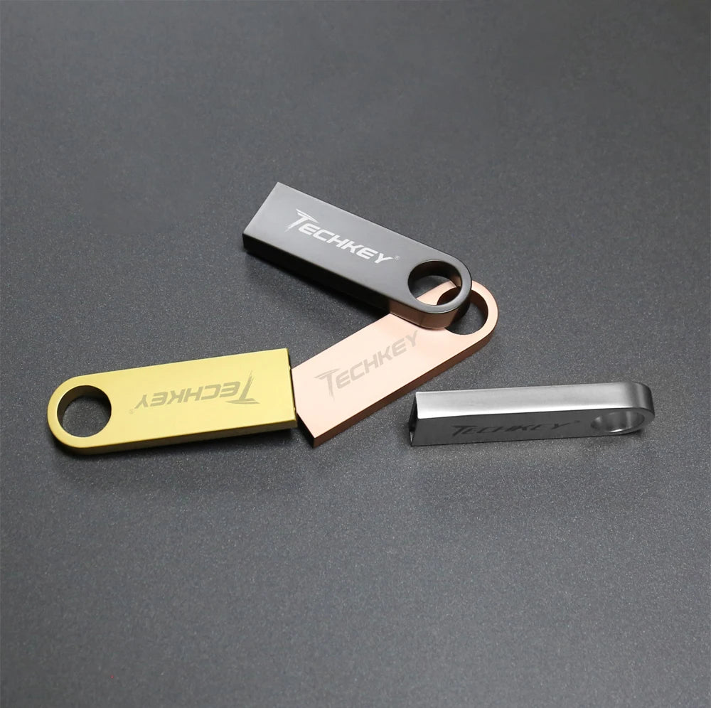 new TECHKEY usb flash drive 64GB 32GB 16GB 8GB 4GB pen drive pendrive флешка waterproof silver u disk memoria cel usb stick gift