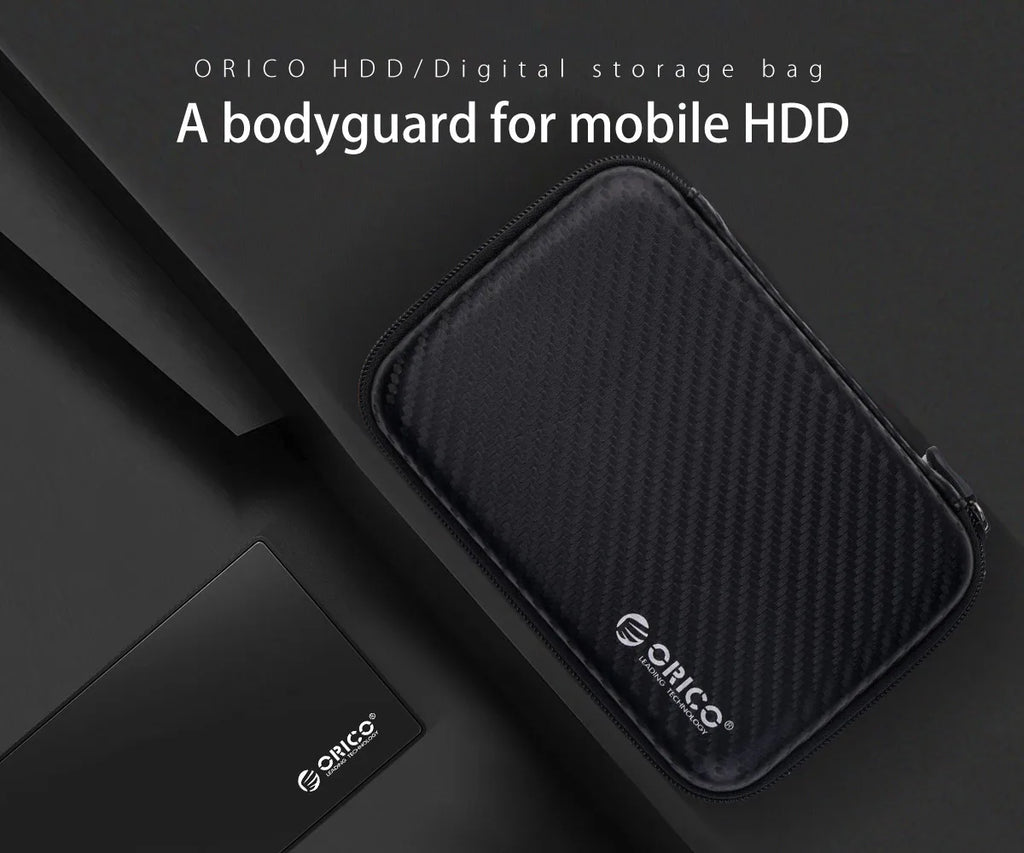 ORICO 2.5 Hard Disk Case Portable HDD Protection Bag for External 2.5 inch Hard Drive/Earphone/U Disk Hard Disk Drive Case Black