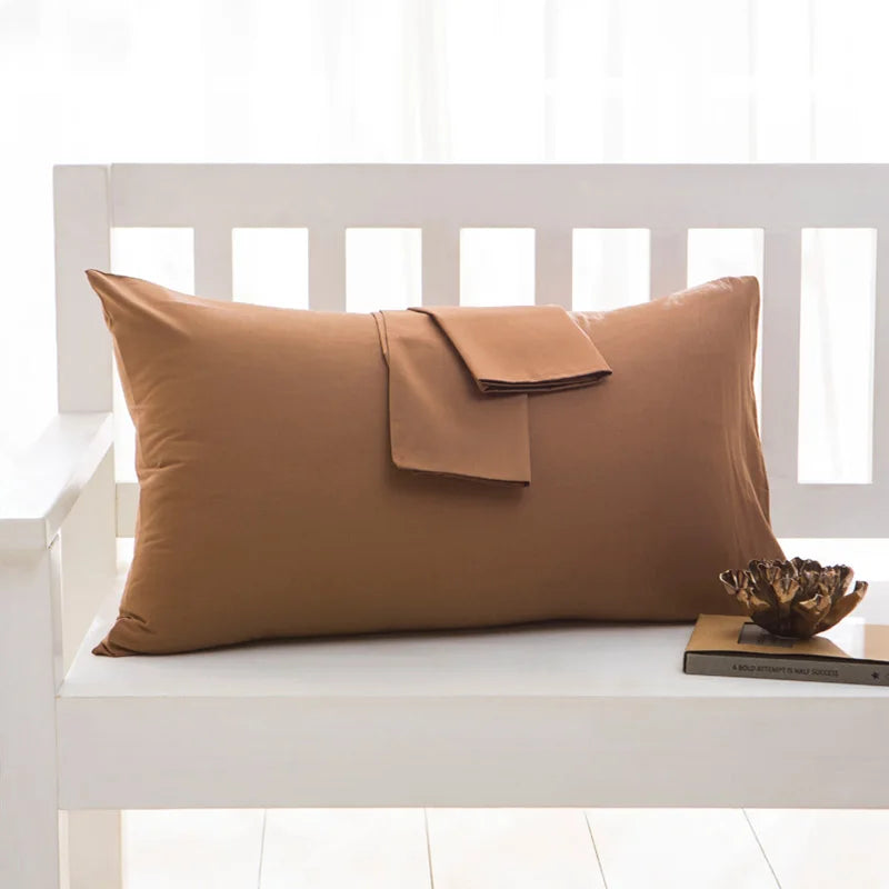 1pc 100% Cotton Solid Color Pillow Cover 50*70cm Rectangular Pink/Blue/Grey Pillowcase Bedding Pillow Case