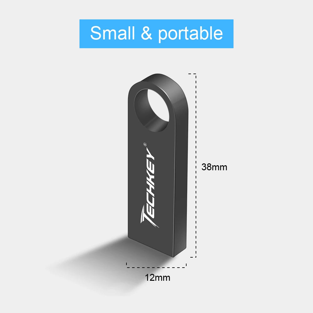 new TECHKEY usb flash drive 64GB 32GB 16GB 8GB 4GB pen drive pendrive флешка waterproof silver u disk memoria cel usb stick gift