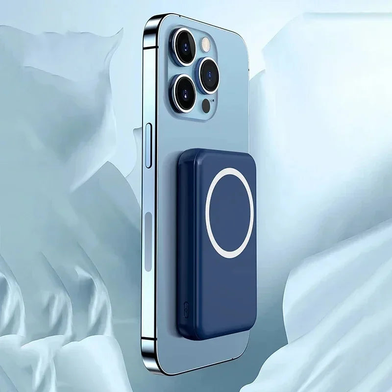 Portable Power Bank 20000mAh Wireless Powerful Magnetic Power Bank Built in 3 Cable Powerbank Fast Charging For iPhone 15 Xiaomi