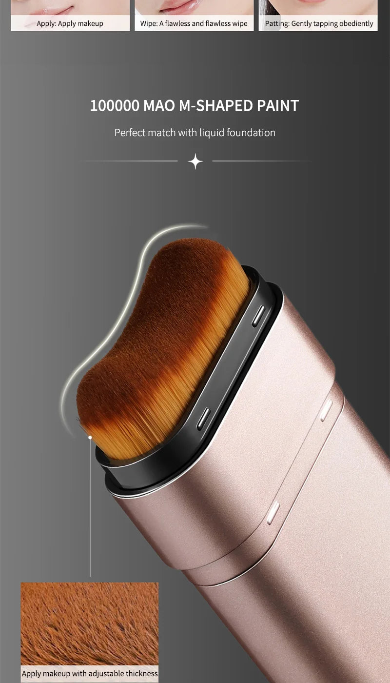 Light and Moist Hydrating Foundation, Natural-Looking, Moisturizing, Shiny, Thin and Lightweight, Double-Headed Makeup Foundation That Rotates for Easy Use, with Its Own Brush, Waterproof, Easy to Apply Makeup, and Easy for B