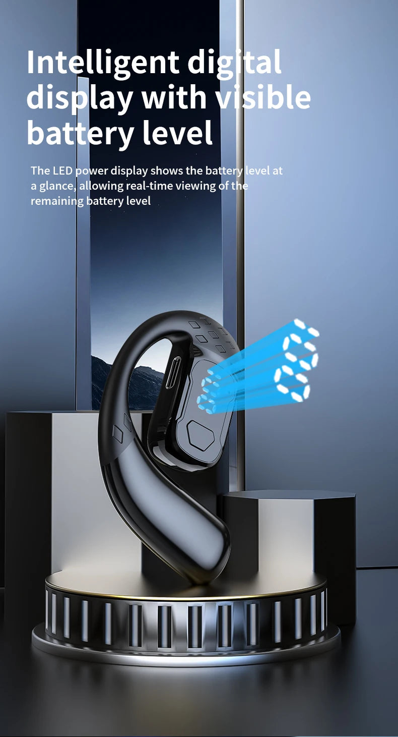 Wireless Headset 180° Rotation Adjustable Left Right Open Bluetooth 5.4 Ear Universal Earphone Mic Sport Business Music Ear-Hook