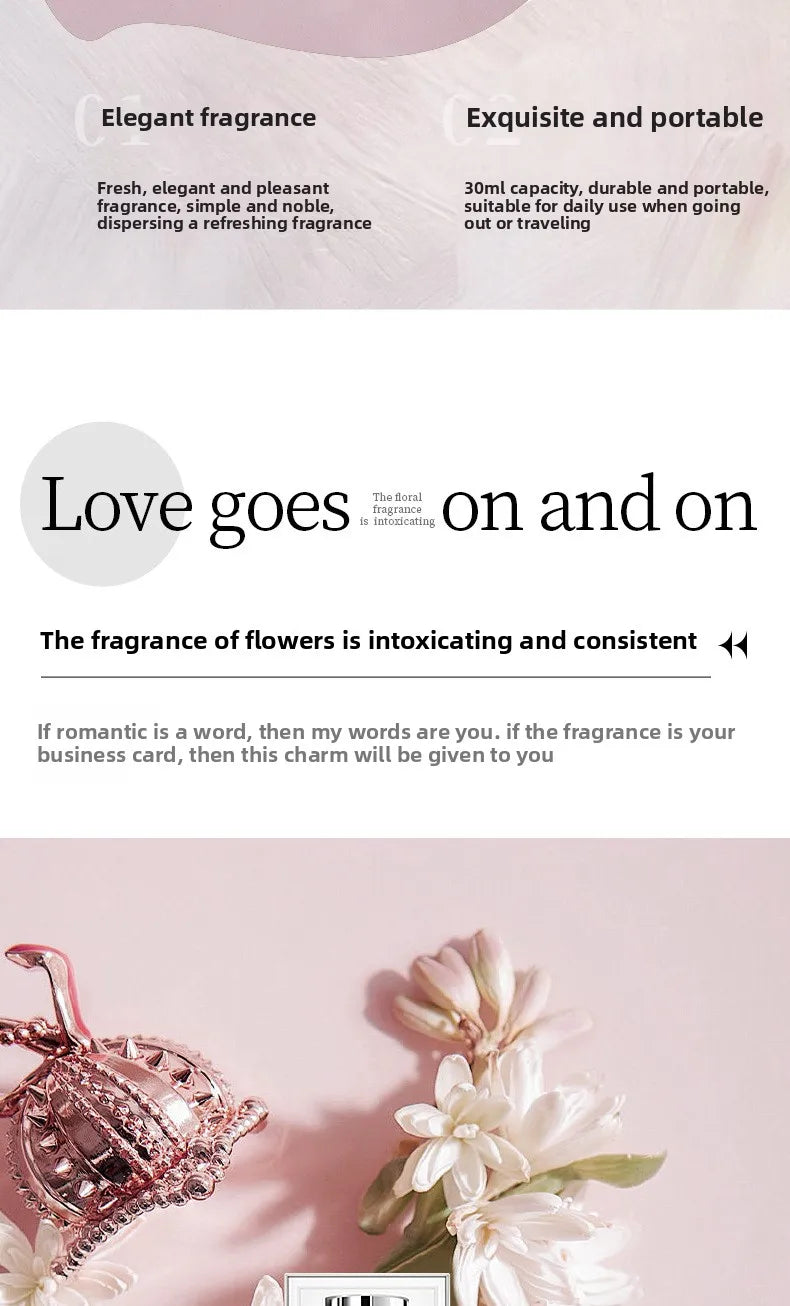 30ml Parisian Ladies Perfume Fresh Elegant Luxury Light Fragrance Natural Spary Floral Scent Party Eau De Parfum For Women