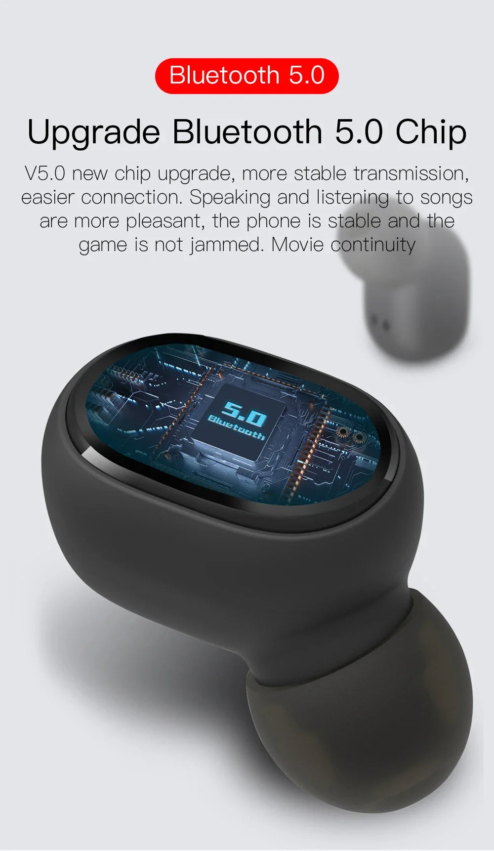 E6S TWS Wireless Headphones Sports Waterproof Bluetooth 5.0 Earphone  Stereo Headset with Microphone for Iphone Xiaomi Vivo Oppo