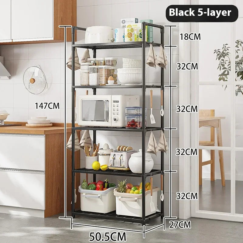 Kitchen Shelving, Multilayer Microwave Oven  Household Storage Shelf Shelf Pot Storage Shelf,kitchenware,food Containers,kitchen