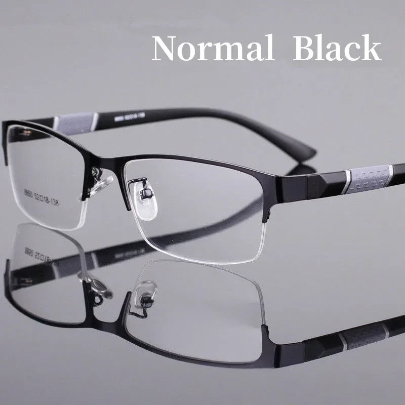 Smart Photochromic Near Sight Sun Glasses for Business Women Men Retro Metal Half Frame Myopia Eyewear Anti-UV Minus Goggles