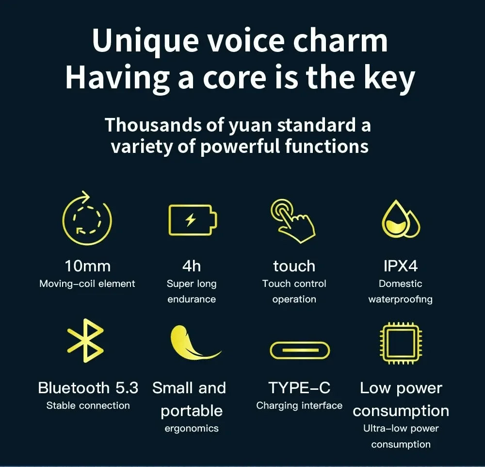 Bluetooth Earphones With True Wireless TWS Earplug Style Noise Reduction For Gaming And Esports Bluetooth Earphones