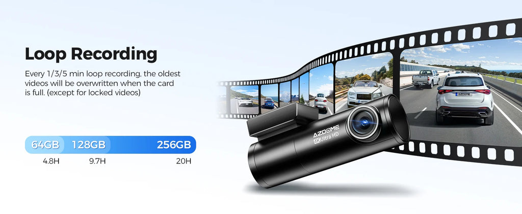 AZDOME Dash Cam M300S 4K+1080P Dual Dash Car Camera Built-in WiFi GPS ADAS Car DVR 24H Parking Mode Night Vision Black Box