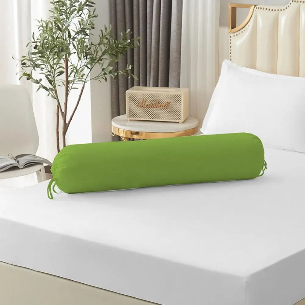 Durable Solid Color Long Cylindrical Pillowcase Washable Durable Bedroom Neck Bolster Pillowslip Household Removable Pillow Case