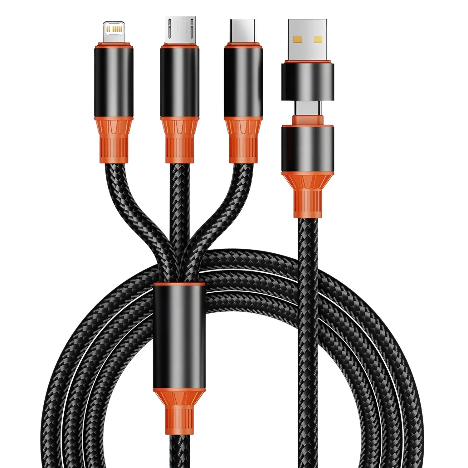 3 in 2 Charging Cable Multi Usb Port Multiple Usb Charging Cord Type C Micro Charger Mobile Phone Wire For iPhone 14 13 12 Xiaom