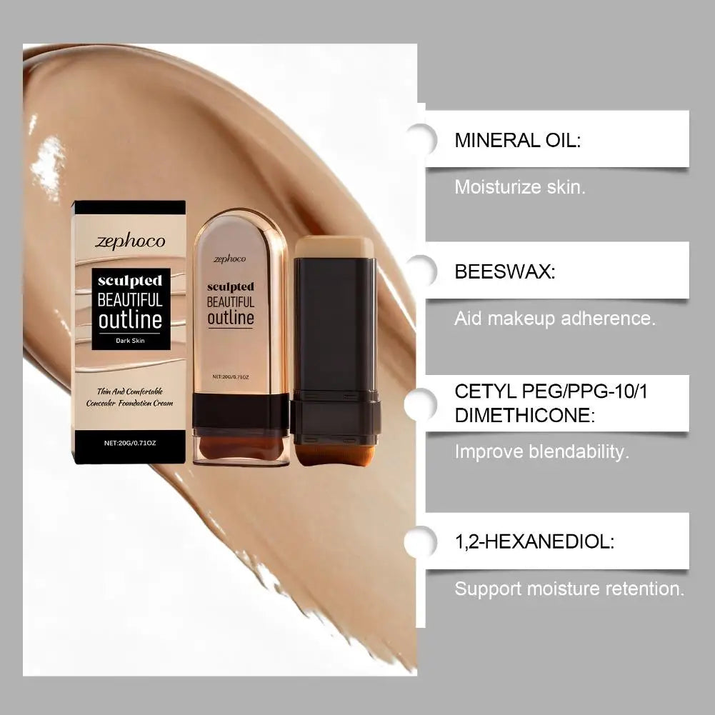 Long Lasting Moisturizing Foundation Cream High Quality Face Foundation Stick Concealer Makeup Full Coverage Face Base Makeup