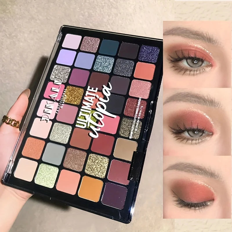 40-Color Eyeshadow Palette-Matte,Shimmer & Satin Finishes in Earthy Browns,Nudes & Multicolor Tones for Stunning Eye Makeup Look