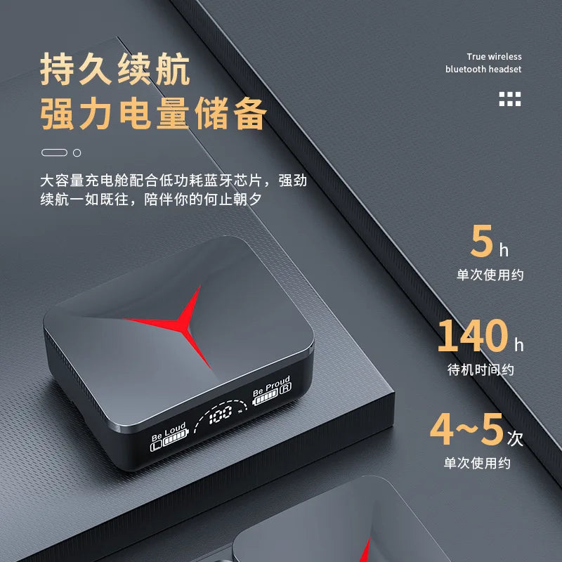 Wireless Bluetooth earbuds, in-ear touch earbuds, gaming headphones, stereo noise-cancelling, with microphone, for mobile gaming