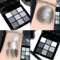 Nine-color eyeshadow palette Makeup Brush, gray-pink smoky makeup, matte pearlescent silkworm brightening makeup