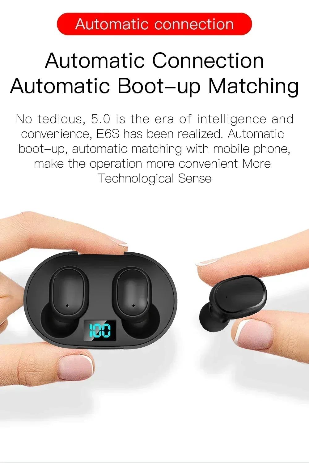 2025New E6S Wireless Bluetooth Earphones A6S TWS Headset Noise Cancelling Earphones With Microphone Headphones For iPhone Xiaomi