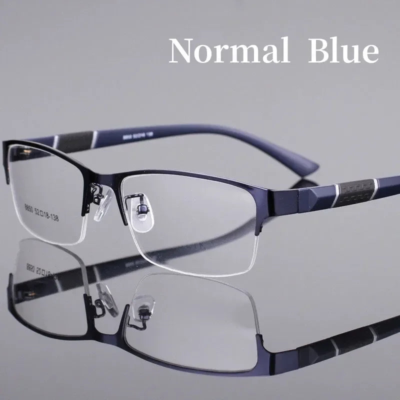 Smart Photochromic Near Sight Sun Glasses for Business Women Men Retro Metal Half Frame Myopia Eyewear Anti-UV Minus Goggles