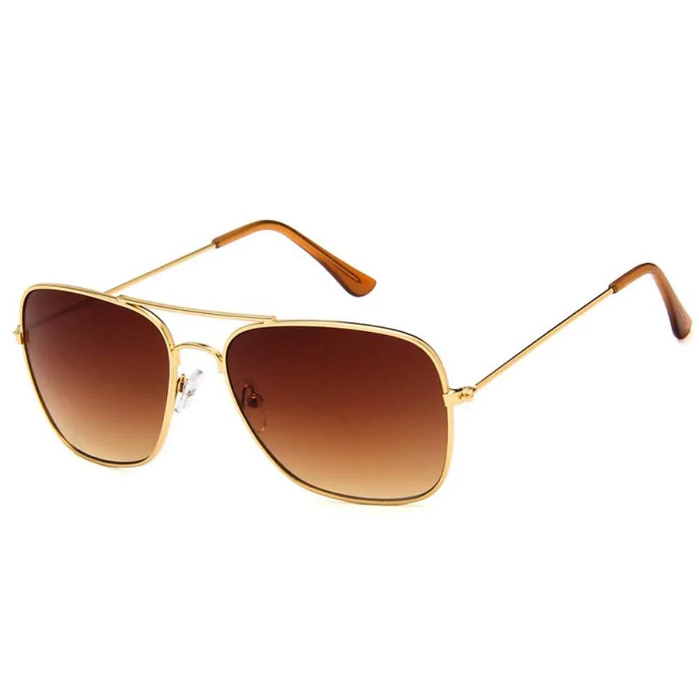 Shonemes Square Sunglasses Vintage Double Bridge Driving Shades Metal Frame Outdoor UV400 Sun Glasses for Men Women