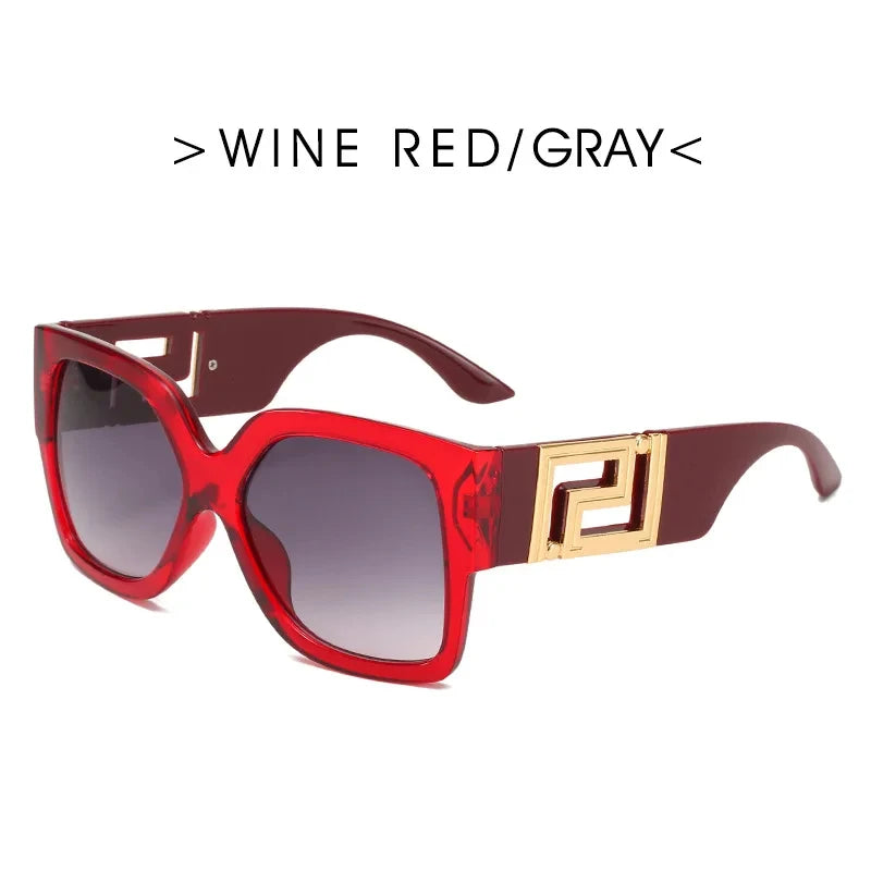 Sunglasses Men Women Vintage Oversize Trendy Square Gradient Shades Sun Glasses 2023 Luxury Brand Design Fashion UV400 Eyewear