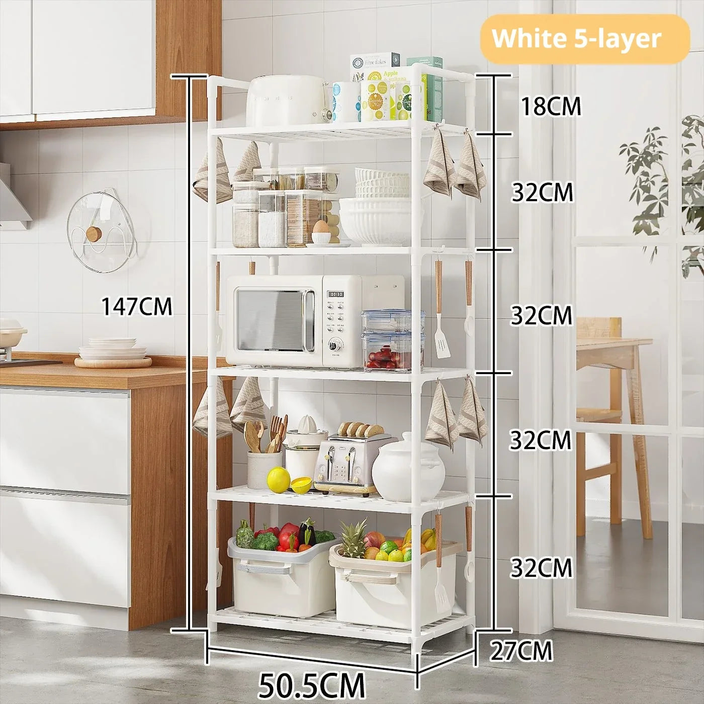 Kitchen Shelving, Multilayer Microwave Oven  Household Storage Shelf Shelf Pot Storage Shelf,kitchenware,food Containers,kitchen