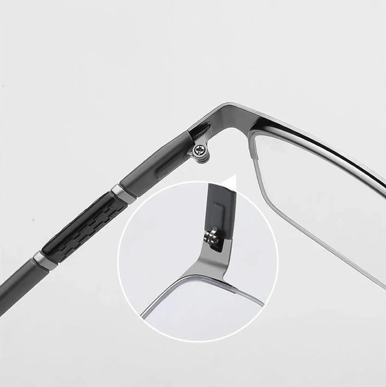 Smart Photochromic Near Sight Sun Glasses for Business Women Men Retro Metal Half Frame Myopia Eyewear Anti-UV Minus Goggles