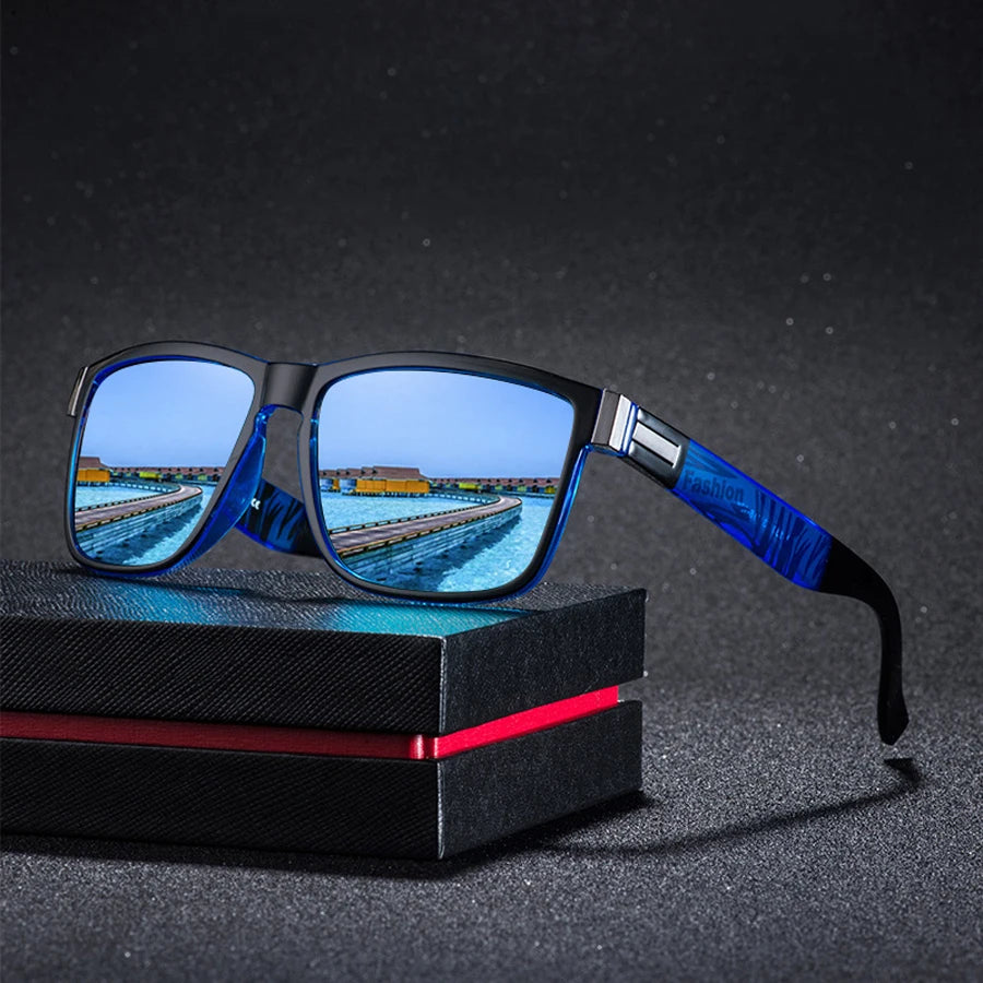 4 PCS Fashion Vintage Pattern Square Sunglasses Men Women Fishing Driving Man Luxury Brand Designer Sun Glasses UV400 Eyewear ﻿