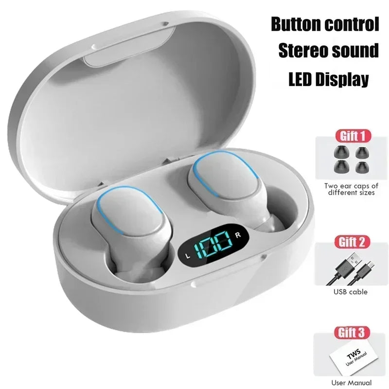 TWS Wireless Earphones Music Headset Bluetooth LED Display HiFi Earphone Waterproof Sport Wireless Headphone With Mic Earplugs