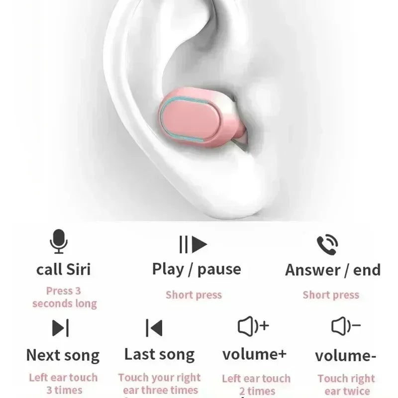 TWS Wireless Earphones Music Headset Bluetooth LED Display HiFi Earphone Waterproof Sport Wireless Headphone With Mic Earplugs
