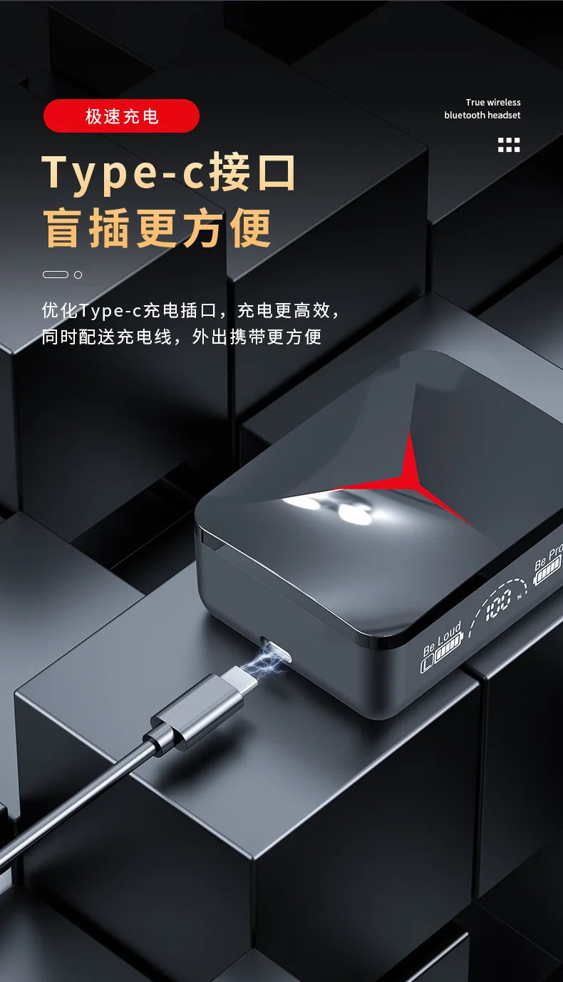 Wireless Bluetooth earbuds, in-ear touch earbuds, gaming headphones, stereo noise-cancelling, with microphone, for mobile gaming