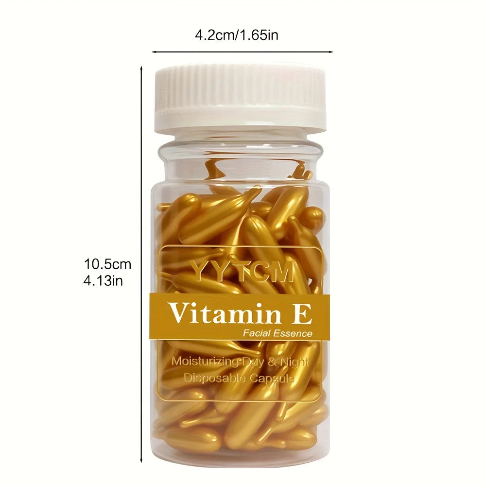 Vitamin E Serum Capsules, Single-Use Essence Capsules, Hydrating and Moisturizing Facial Skin, 90 Capsules/Bottle - 1 Bottle