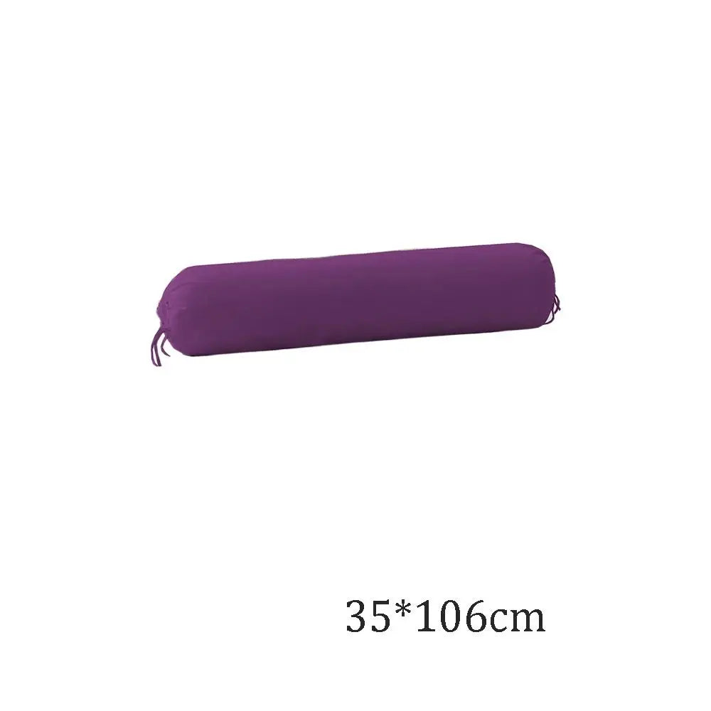 Durable Solid Color Long Cylindrical Pillowcase Washable Durable Bedroom Neck Bolster Pillowslip Household Removable Pillow Case