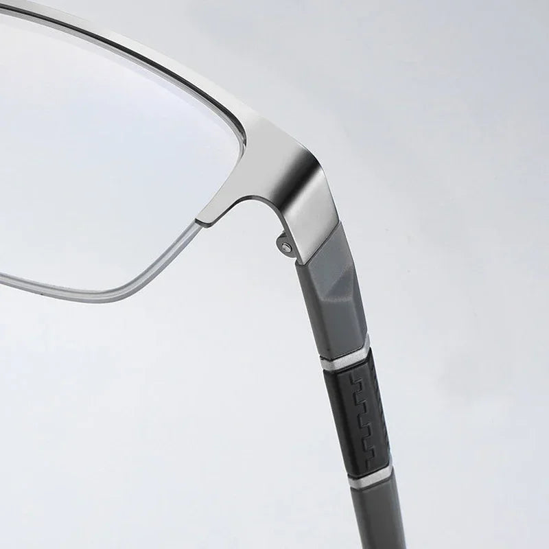 Smart Photochromic Near Sight Sun Glasses for Business Women Men Retro Metal Half Frame Myopia Eyewear Anti-UV Minus Goggles