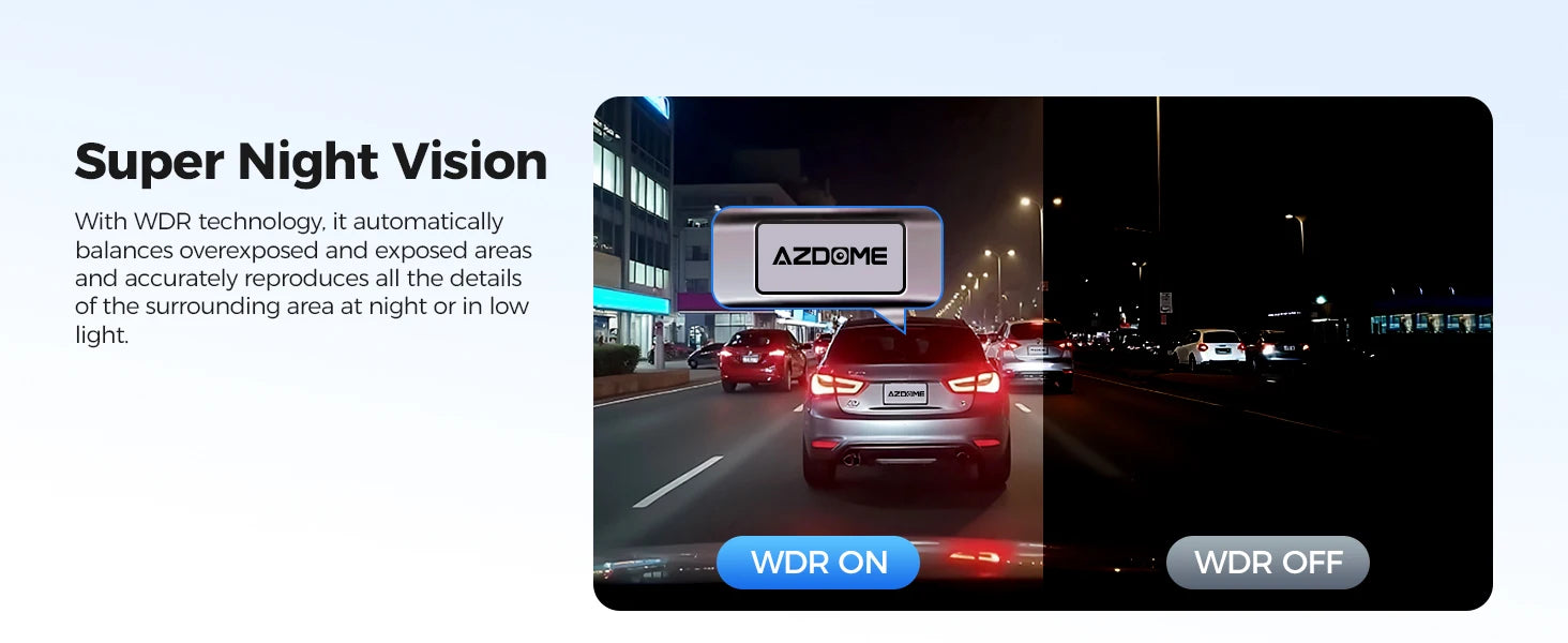 AZDOME Dash Cam M300S 4K+1080P Dual Dash Car Camera Built-in WiFi GPS ADAS Car DVR 24H Parking Mode Night Vision Black Box