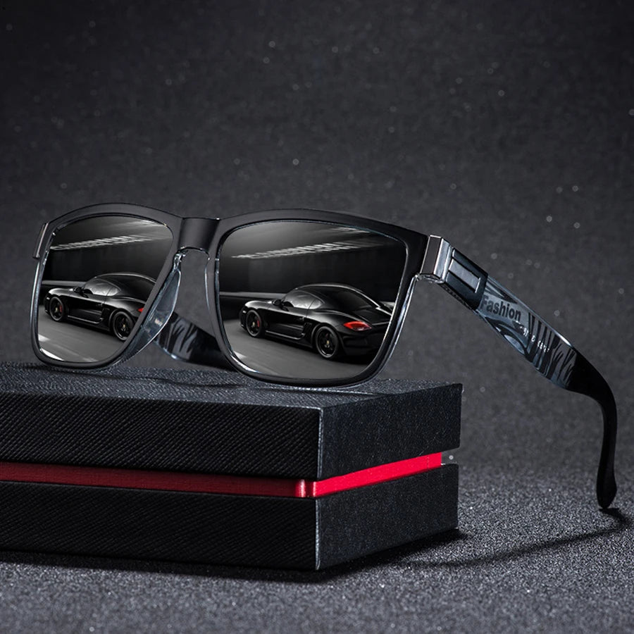 4 PCS Fashion Vintage Pattern Square Sunglasses Men Women Fishing Driving Man Luxury Brand Designer Sun Glasses UV400 Eyewear ﻿