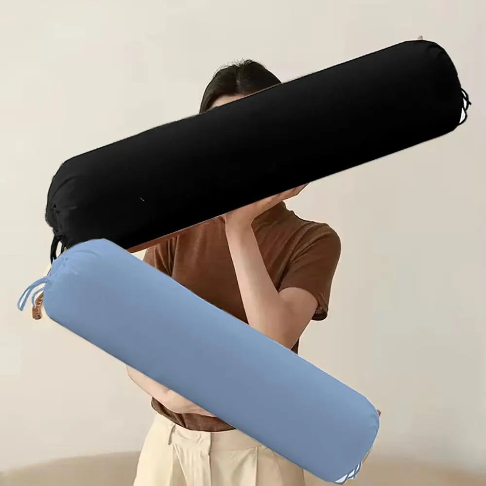 Durable Solid Color Long Cylindrical Pillowcase Washable Durable Bedroom Neck Bolster Pillowslip Household Removable Pillow Case