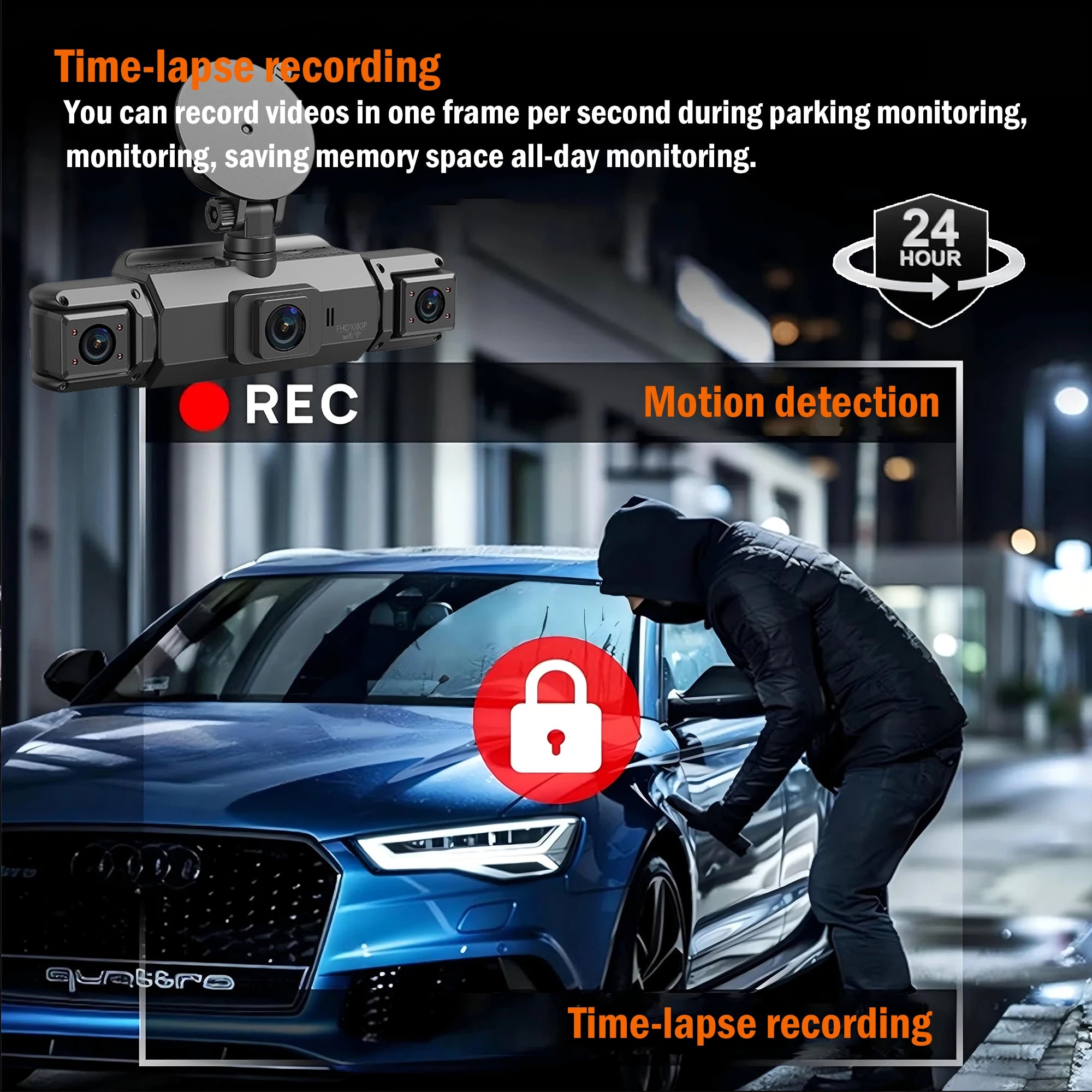 Dashcam for cars 4 Channel Black Box WiFi Driving Camera FHD 1080P Night Vision Loop Recording add Hardwire kit car accessories
