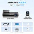 AZDOME Dash Cam M300S 4K+1080P Dual Dash Car Camera Built-in WiFi GPS ADAS Car DVR 24H Parking Mode Night Vision Black Box