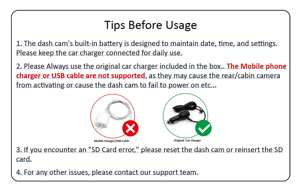Dash Cam for cas 4K UHD Recording Front Rear Car Camera HDR Night Vision Recorder Built in Wi-Fi Parking Mode