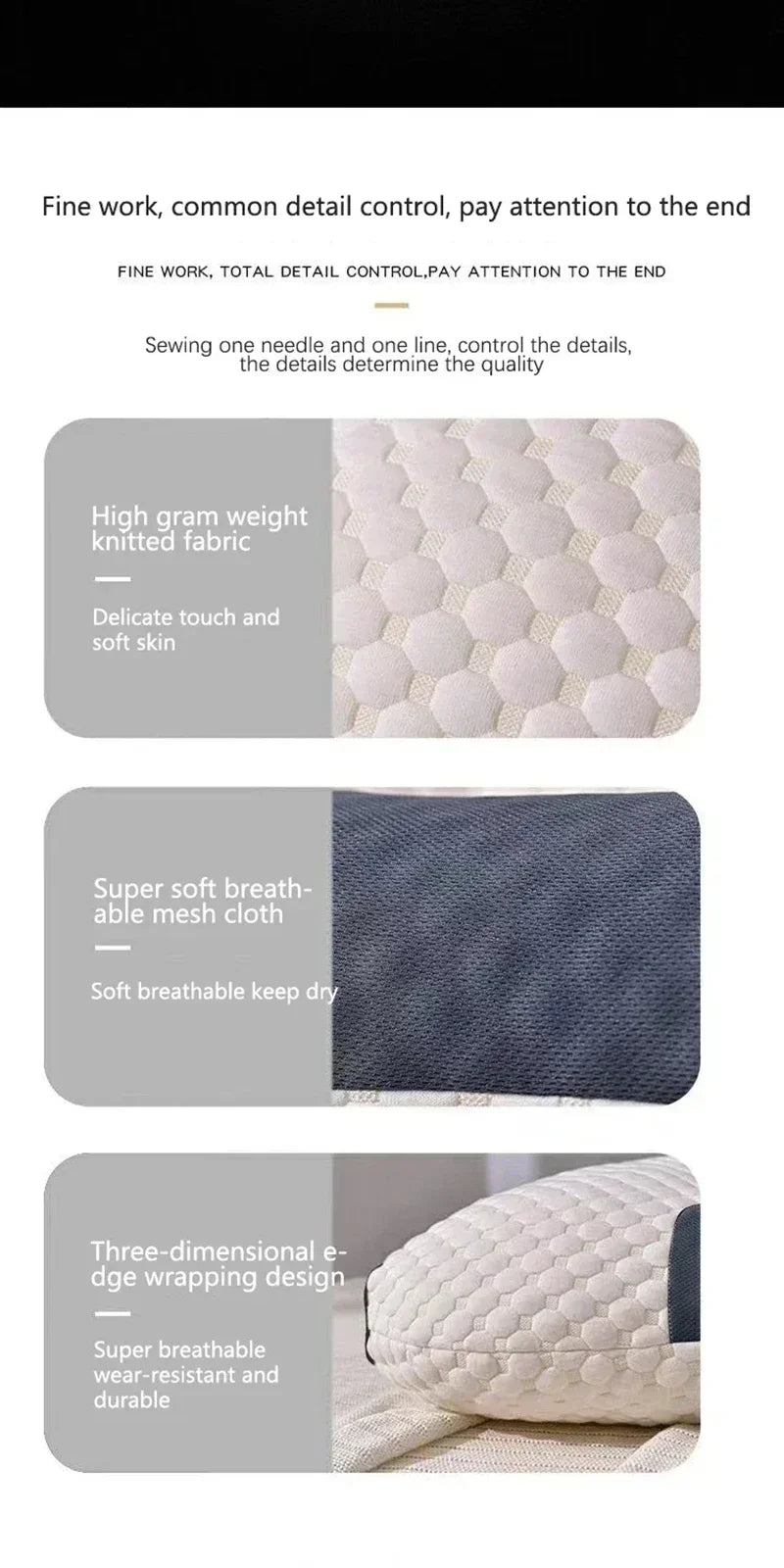 High Quality Washable Knitted Massage Pillow Better Sleep Neck Support hypoallergenic pillow Household Pillow Does Not Collapse