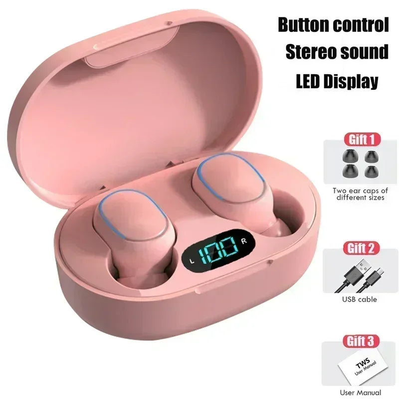 TWS Wireless Earphones Music Headset Bluetooth LED Display HiFi Earphone Waterproof Sport Wireless Headphone With Mic Earplugs