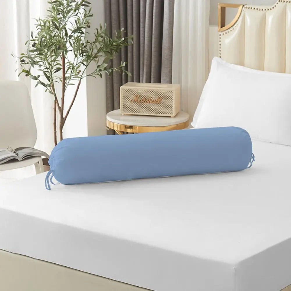 Durable Solid Color Long Cylindrical Pillowcase Washable Durable Bedroom Neck Bolster Pillowslip Household Removable Pillow Case