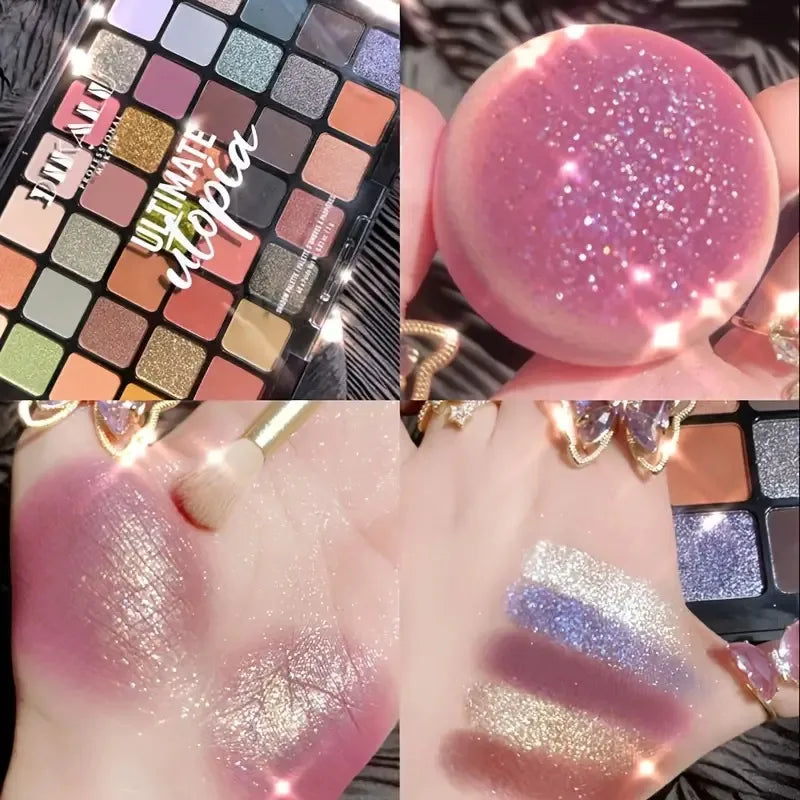 40-Color Eyeshadow Palette-Matte,Shimmer & Satin Finishes in Earthy Browns,Nudes & Multicolor Tones for Stunning Eye Makeup Look
