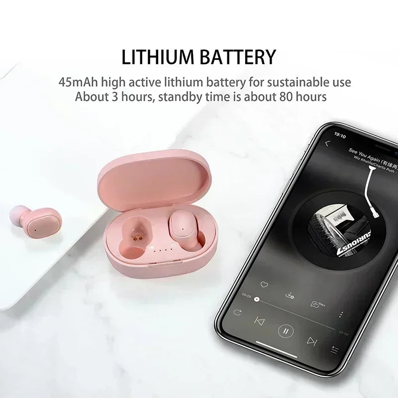 TWS Bluetooth Earphones Wireless Bluetooth Headset Noise Cancelling Headsets With Microphone A6S Headphones for SmartPhone