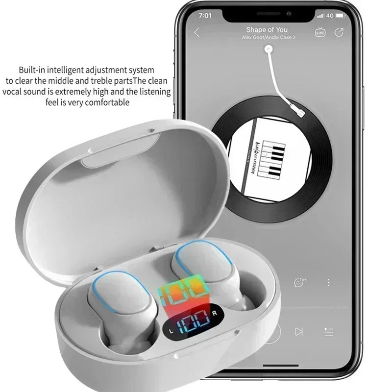TWS Wireless Earphones Music Headset Bluetooth LED Display HiFi Earphone Waterproof Sport Wireless Headphone With Mic Earplugs