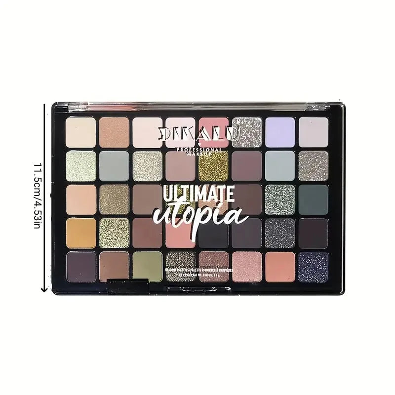 40-Color Eyeshadow Palette-Matte,Shimmer & Satin Finishes in Earthy Browns,Nudes & Multicolor Tones for Stunning Eye Makeup Look