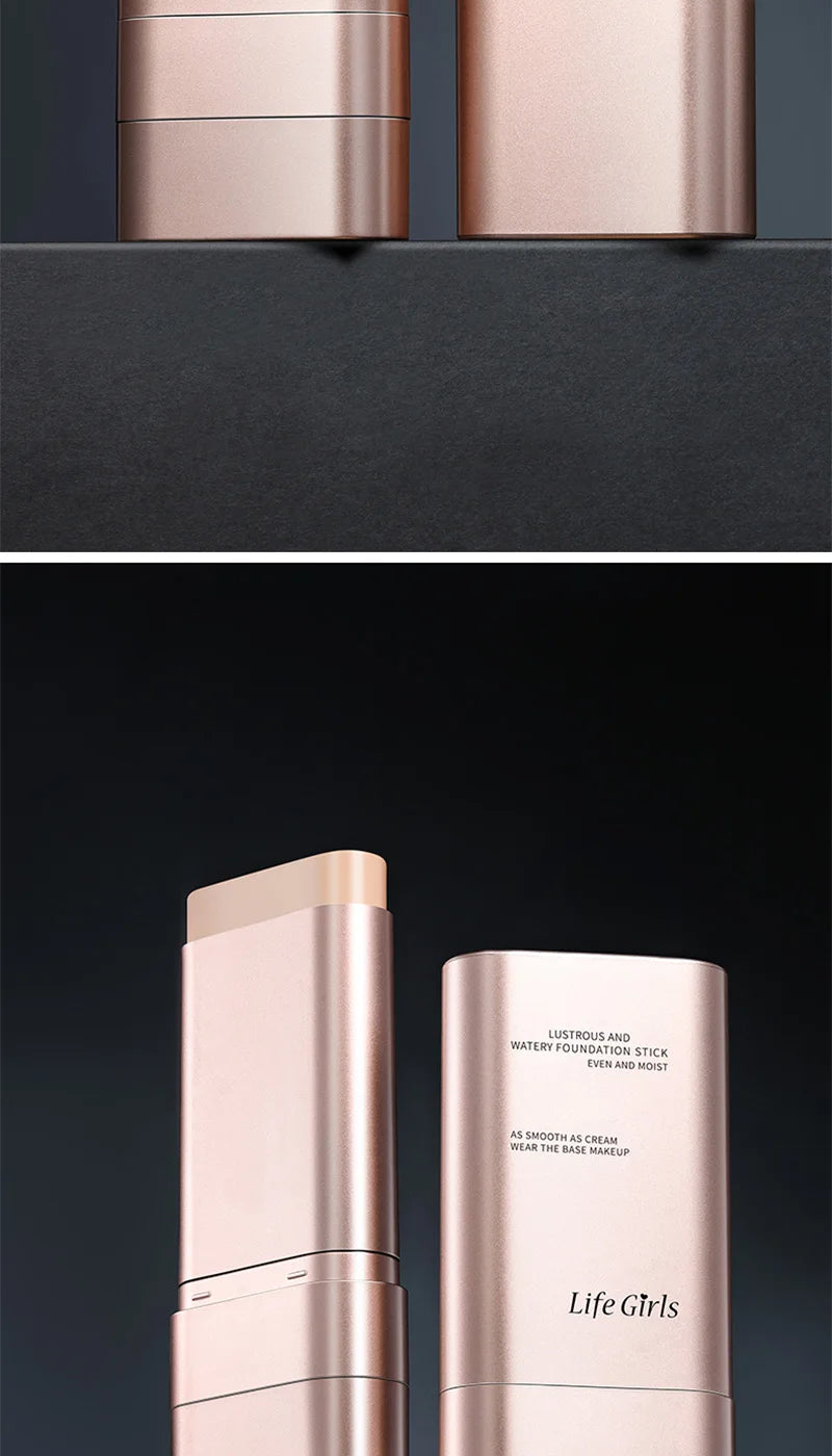 Light and Moist Hydrating Foundation, Natural-Looking, Moisturizing, Shiny, Thin and Lightweight, Double-Headed Makeup Foundation That Rotates for Easy Use, with Its Own Brush, Waterproof, Easy to Apply Makeup, and Easy for B